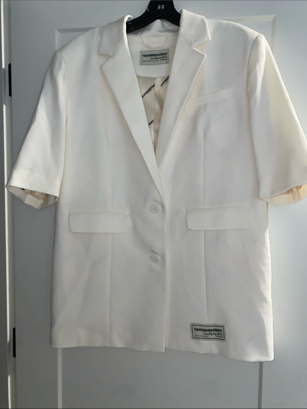 The New Movement Women's Cream Short-Sleeve Blazer